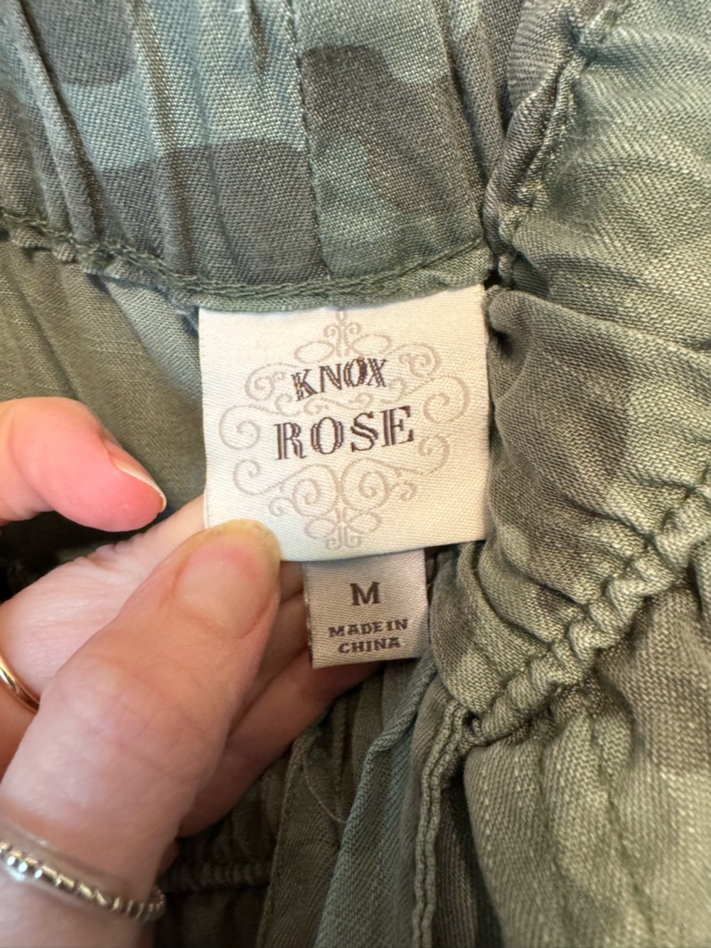 Knox Rose Olive Green Elastic Waist Cami Jogger - Picture 4 of 5